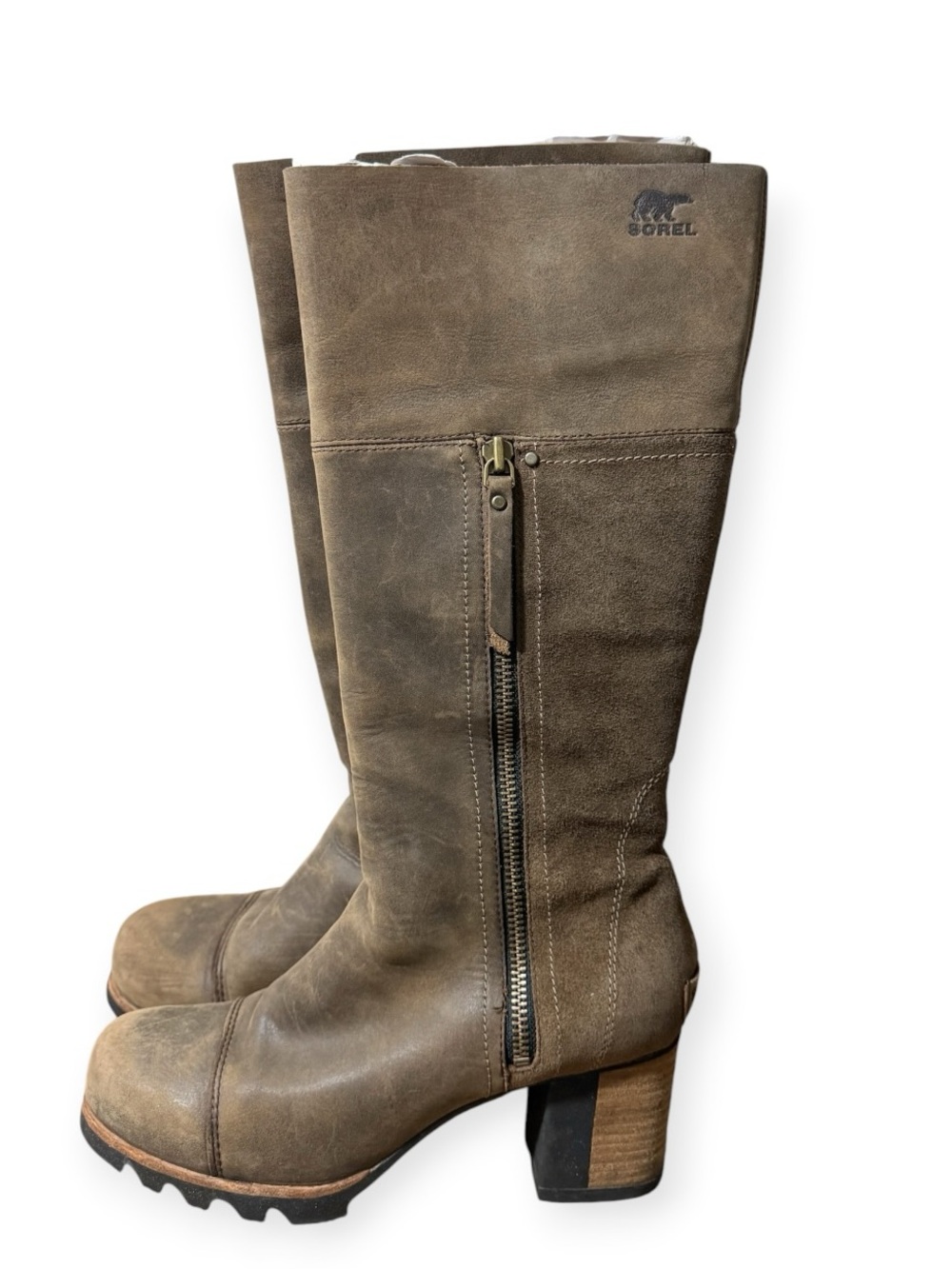 Sorel Addington Tall Leather Waterproof Boots Size 9.5
